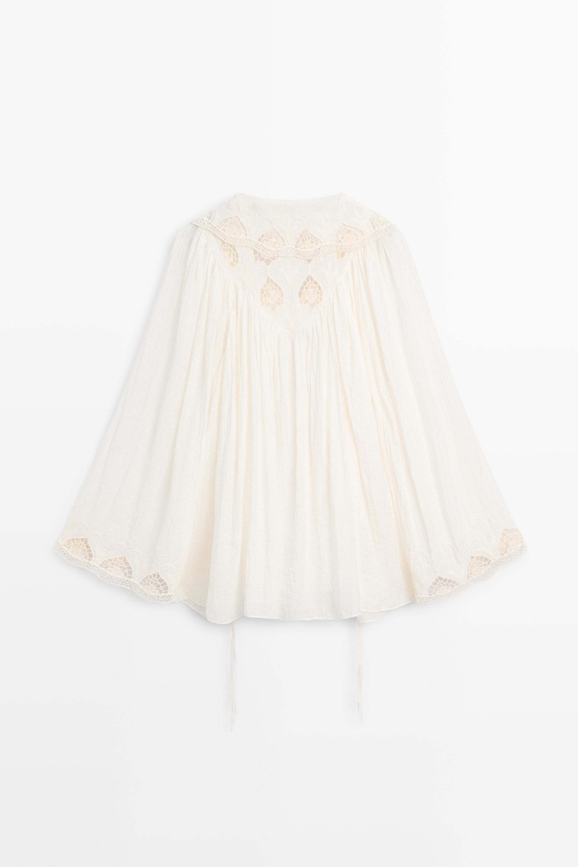 Embroidered flowing blouse